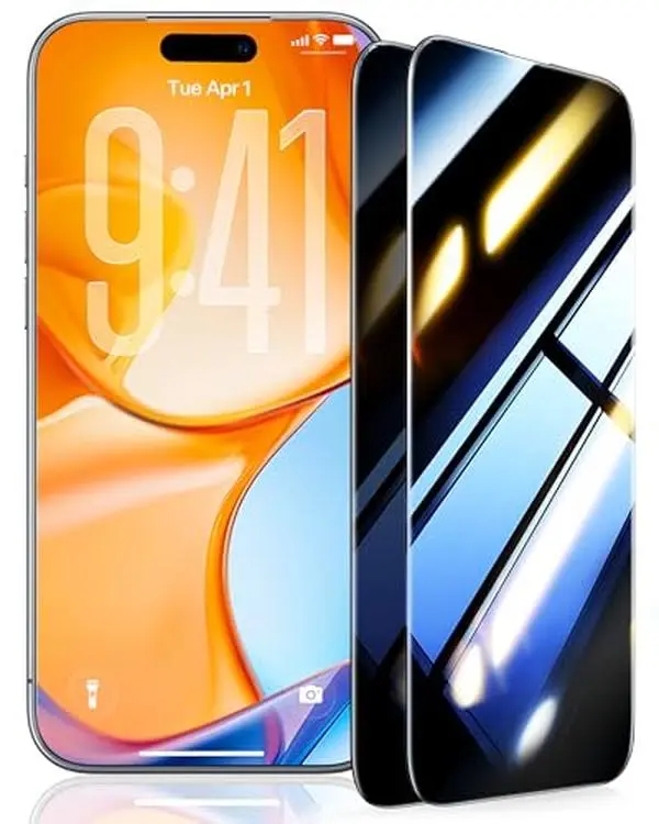 Privacy Full Coverage Screen Protector for iPhone 16plus/15 rpomax/13,12,11 pro/promax. 2025, Anti-Spy Tempered Glass Film, Edge to Edge Protection Case-Friendly, 2-Pack, Smartphone, Handheld, Cellphone