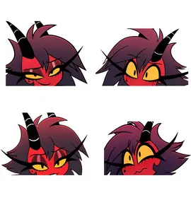 Red Imp Assassin Sticker - Sexy Short Hair Demon Girl Bubbly Killer Anime Vinyl Decal for Car Laptop Hydro Flask - Waterproof Durable Art for Adults