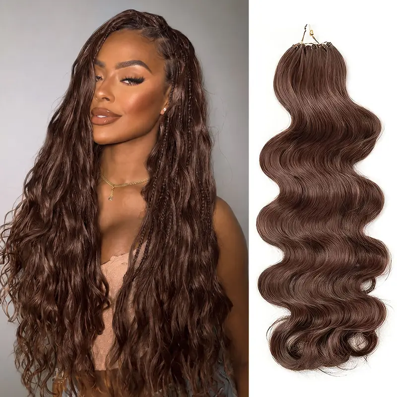 OQ HAIR #4 Chocolate Brown Pre-Separated Human Crochet Hair for Miracle Knots Braids 100% Human Hair Body Wave Knotless Crochet Human Hair Extensions #TikTokShopFallDealsForYou