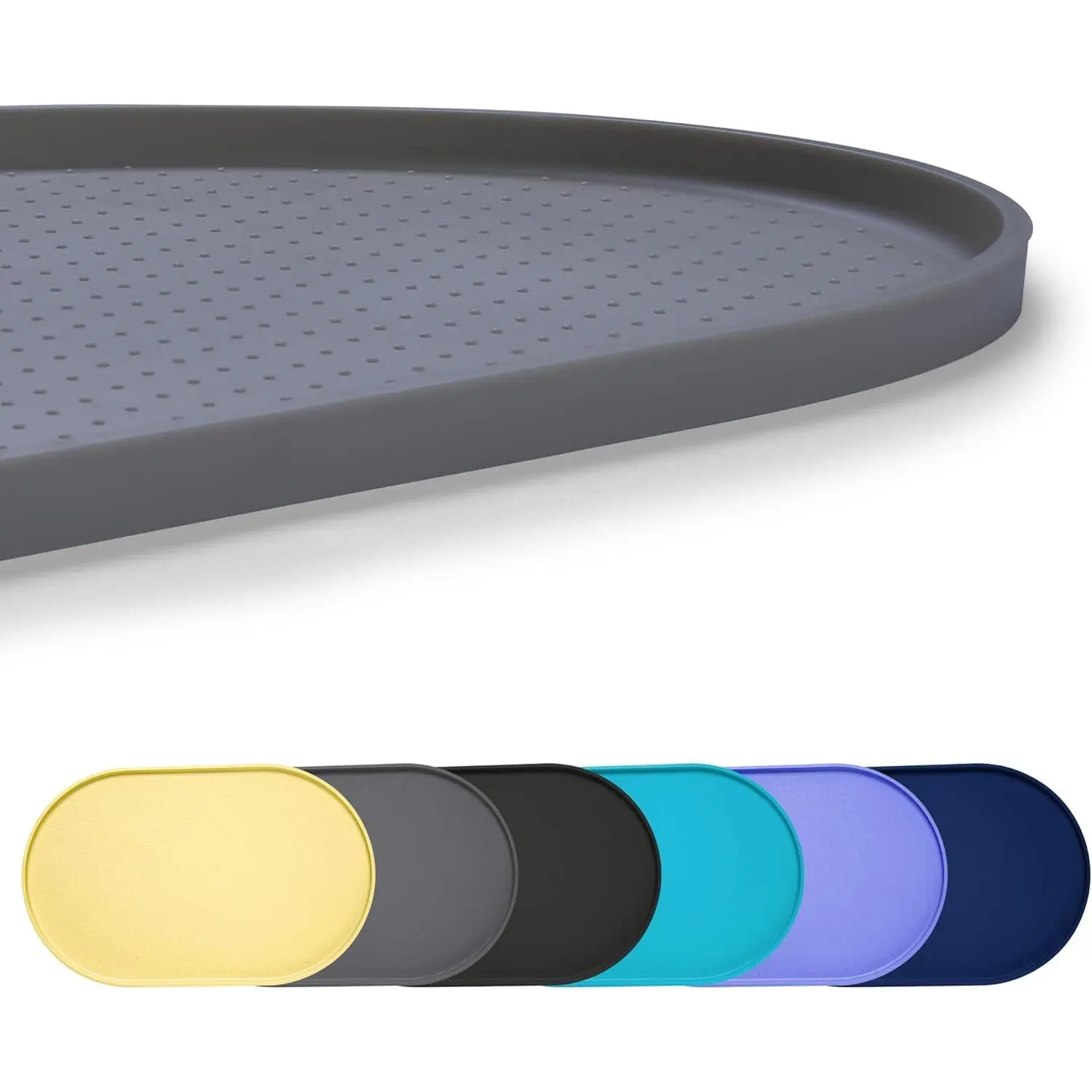 0.5" Raised Edge     Mat, Pet  Feeding Mats Contain Spills Protects Floors, Placemats for Cats and Dogs Water Bowl Dishwasher. (Small, Gray)
