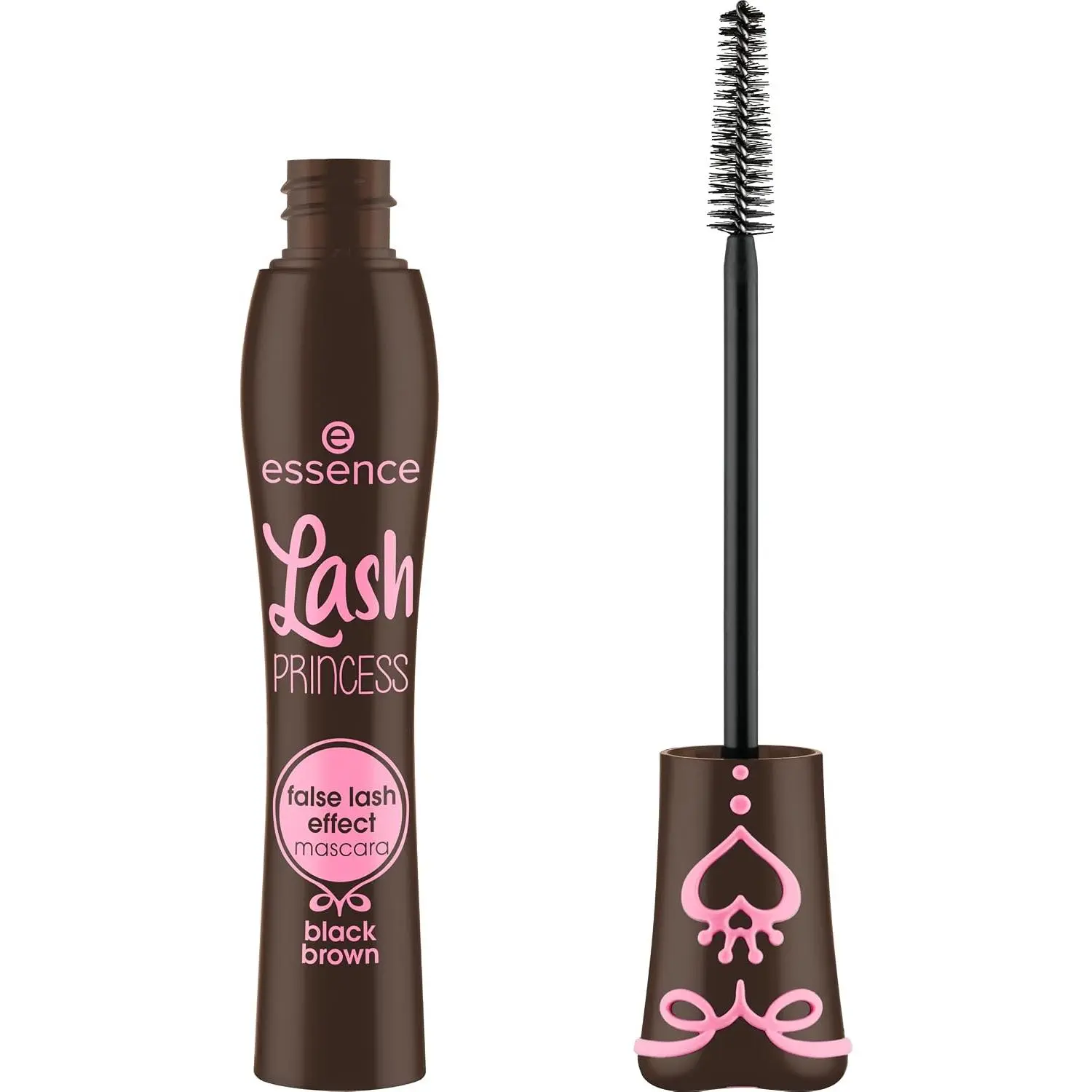 essence Lash Princess False Lash Effect Mascara, Brown (Pack of 1) | Clump-Free Lashes, Conic Fiber Wand, Length & Definition, Brown Mascara, Vegan, Cruelty Free, Paraben Free
