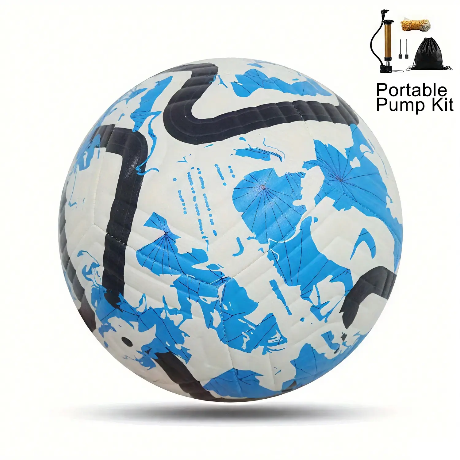 Pro Size 5 PU Football Kit: Soccer Ball, Football Balls, Air Pump, Needle & Net | Seamless, High Elasticity, Durable | Training & Match Play | Perfect Gift for Adults & Youth | Football Equipment