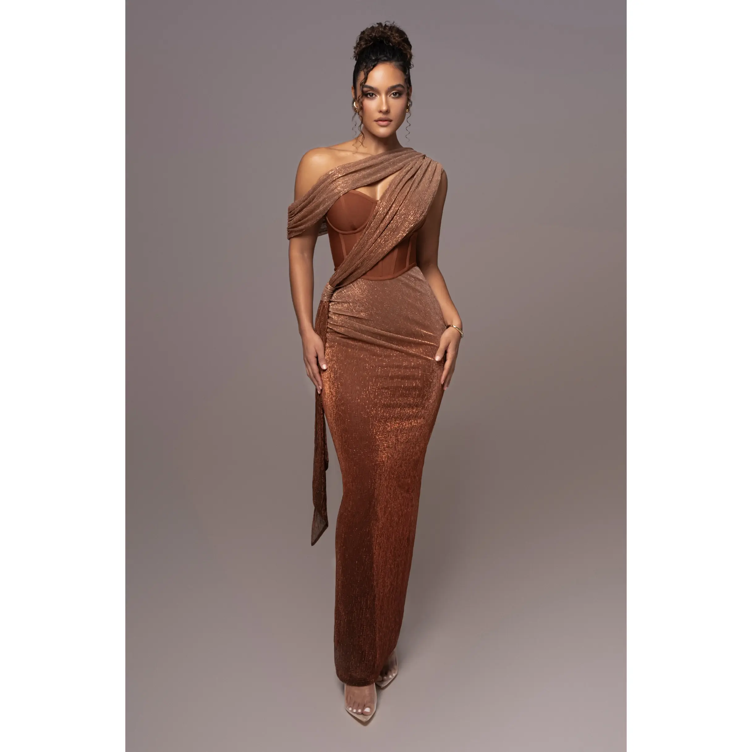 Gold Celestina Draped Maxi Dress - TikTok Shop Gold Celestina Draped Maxi Dress - TikTok Shop