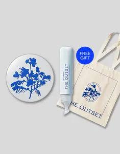 The Outset Glow & Go Duo - Squalane Infused Glossy Lip Treatment & Multi-Tasking Balm Set with Free Durable Canvas Tote for Radiant Skin Essentials Travel-Friendly Vegan Cruelty-Free