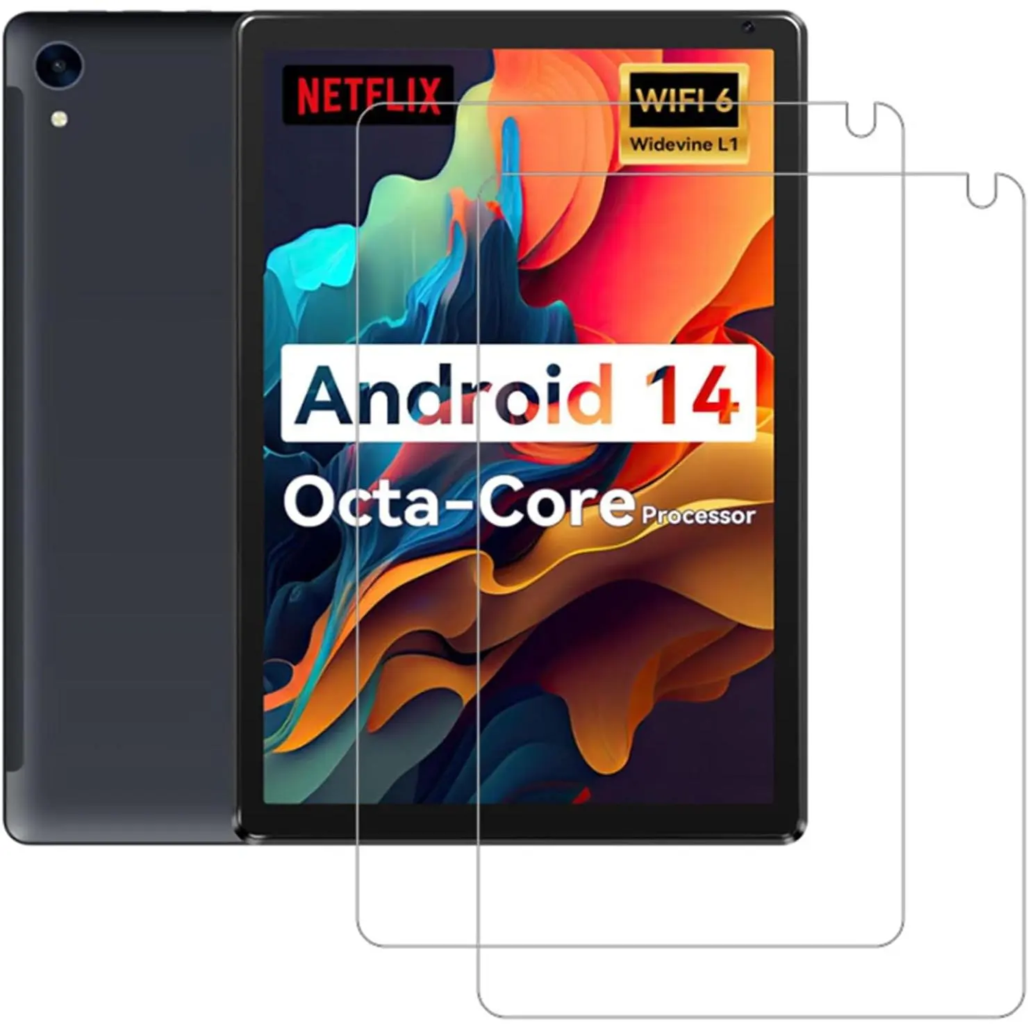 [2 Pack] Tempered Glass Screen Protector for URAO C107 10.1 inch 2024 Tablet with Android 14, High-Definition Protection Film