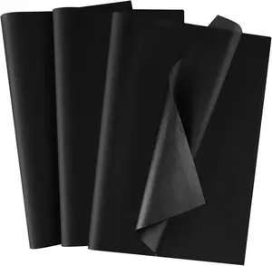 50 Sheets Black Tissue Paper 20X14 Inch  Wrap Paper Bulk Art Tissue  Wrapping Accessory Paper for Graduation Birthday Party Decor