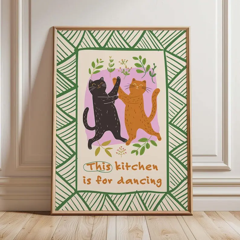 Cool People Work Here Cat Poster – Funny Office Art Print