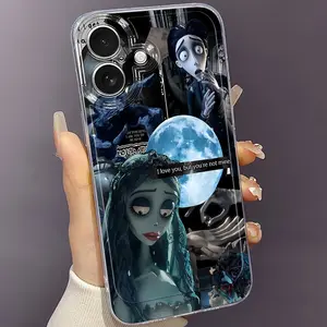 Zombie Bride Animated Printed Phone Case Compatible with Iphone 17 16 15 14 13 12 11 17Air Plus Pro Promax, Cartoon Transparent Full Coverage Samsung Galaxy S26 S25 S24 S23 S22