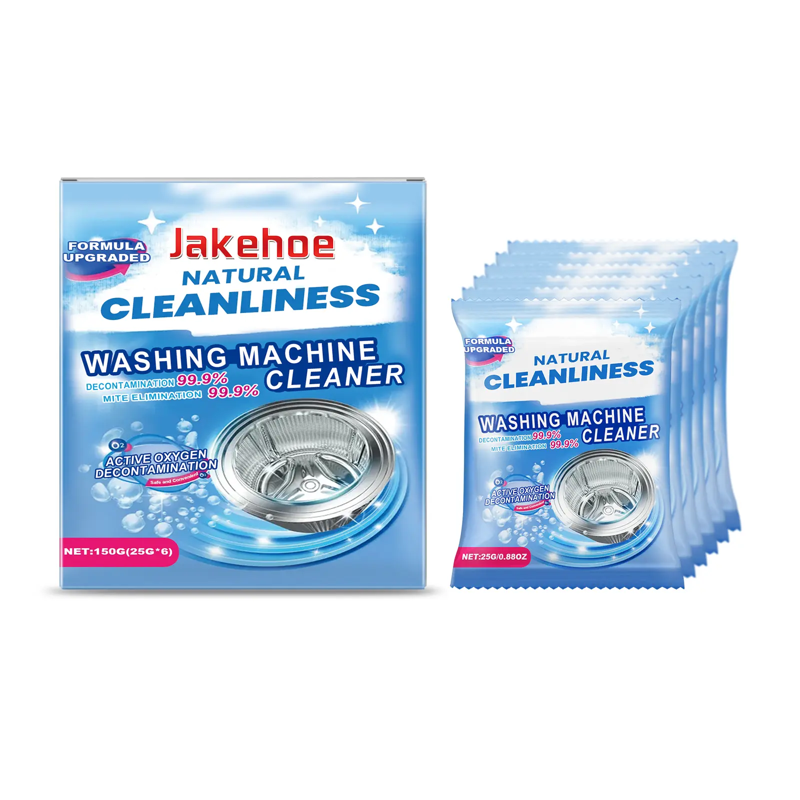 Jakehoe Upgraded Washing Machine Decontaminator Cleaning Powder, Mild-Ingredients Formula, Deeply Removes Dirt and Odors, Suitable for Laundry Sinks and Household Cleaning Tasks