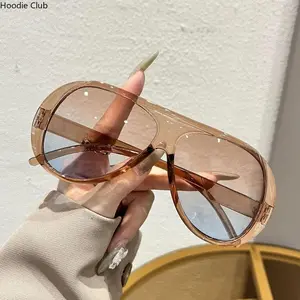 Oversized Vintage Square Sunglasses for Women, 2026 Trend Double Bridge Retro Small Oval Lens Design Fashion Shades, Polarized UV400 Protection Lightweight Comfortable Eyewear, Chic Street Style for Beach Party Driving Travel Cycling Outdoor Casual Wear