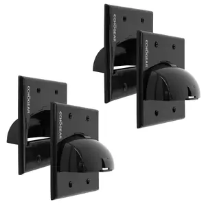 ECHOGEAR Black in Wall Cable Hider - 2 Pack Dual Gang Pass Through Pair with Drywall Brackets Included - Manage 16 Low Voltage Cords Behind The Wall - Quick Install with Wall Template