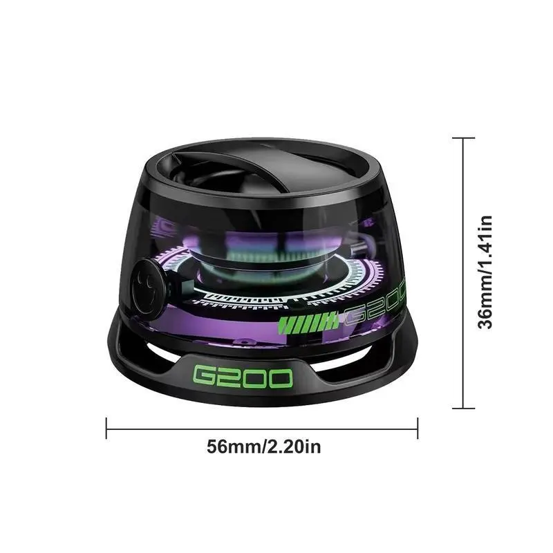 Portable Transparent RGB Wireless Bluetooth Speaker - Small Desktop Speaker with Dynamic Light Effects for Gaming, Daily Leisure