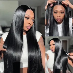 URody Wear And Go Glueless Human Hair Wigs Pre Plucked Pre Cut Straight Wigs Human Hair 13x6  Hd Lace Frontal Wigs For Women