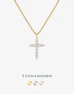PAVOI 14K Gold Plated Cross Pendant Necklace for Women - Hypoallergenic Cubic Zirconia Cross Necklace - Dainty Necklace Christian Faith Gold Jewelry Gifts