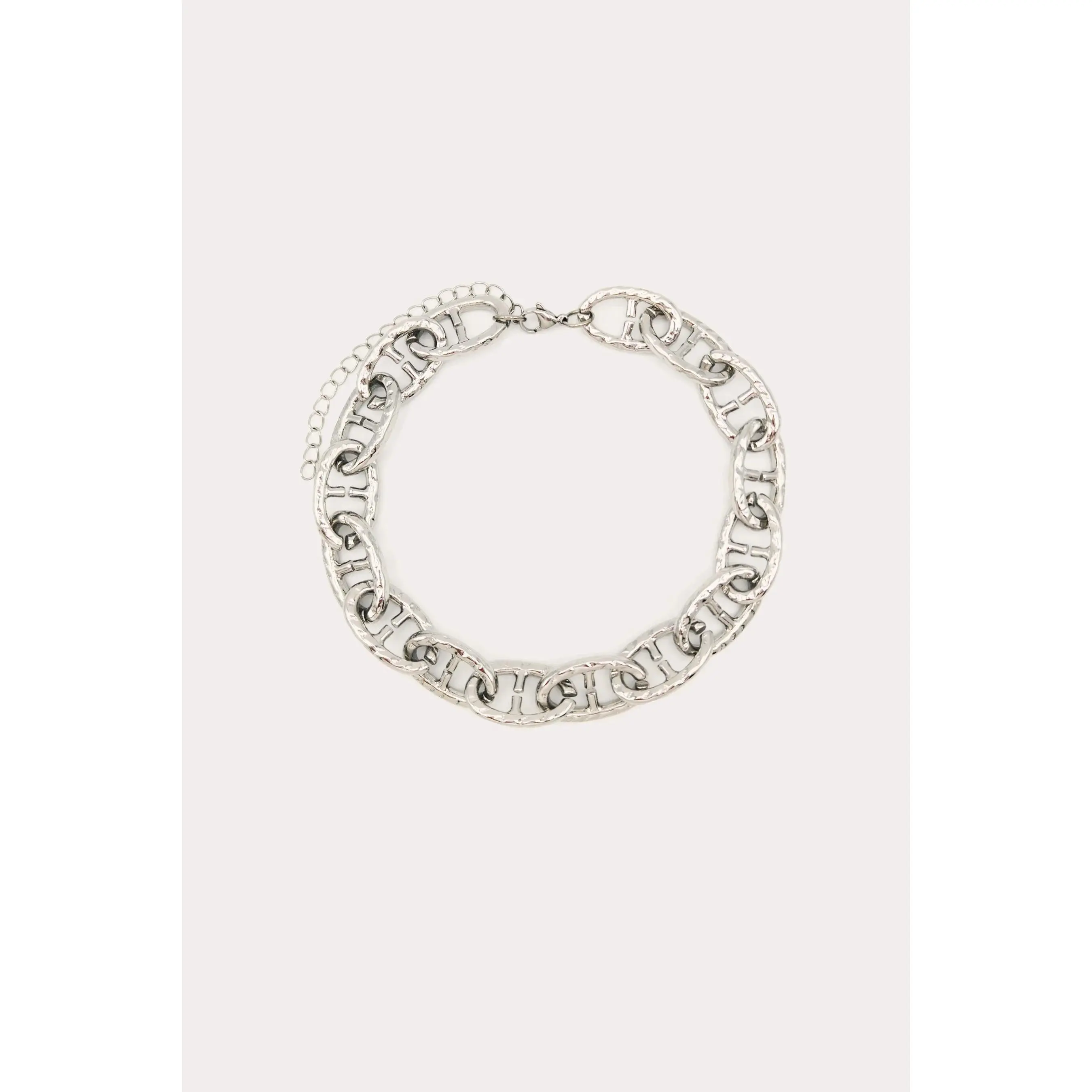 Rectangular Chain Link Necklace in Silver