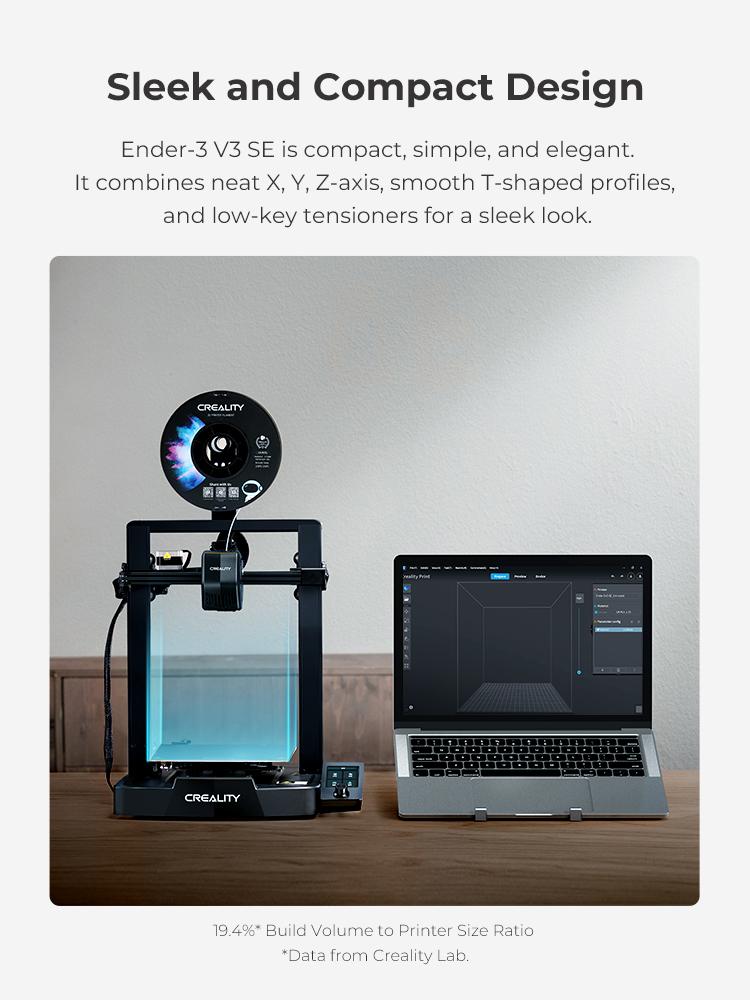 Creality Ender-3 V3 SE 3D Printer - High-Speed Printing & Hassle-Free Assembly