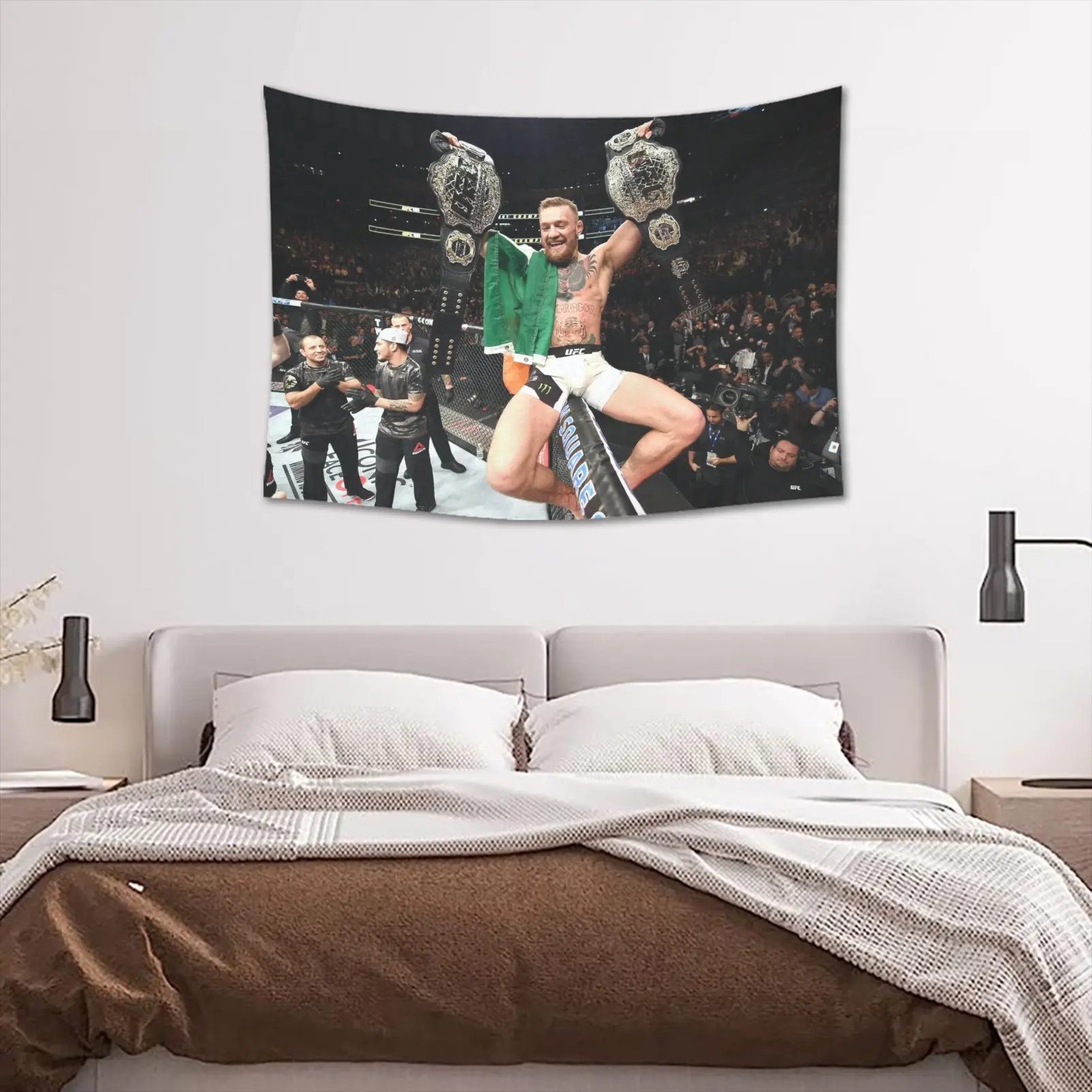 Conor McGregor Boxing Flag Funny Poster Durable Man Cave Wall Flag for College Dorm Room Decor Banners Ornaments Decoration Print