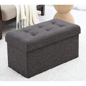Ornavo Home Medium Foldable Linen Storage Ottoman Bench Ornavo Home Medium Foldable Linen Storage Ottoman Bench