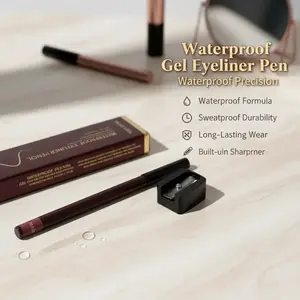 SNAILGIRL Waterproof Eyeliner Pencil-03#Chocolate Gel Formula with Built-in Sharpener,everyday,beauty,look, Solid Stone Finish,  Sweatproof, Long-Lasting, Smudge-Proof, 01#Plum Eyeliner for Beginners, Makeup for Workout Use Cosmetic eyeliner lip liner