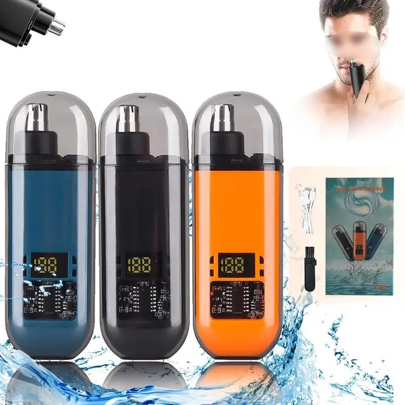 Professional Nose Hair Trimmer for Men Women,USB Rechargeable Painless Eyebrow Facial Hair Shaver,LED Display Waterproof Dual Edge Blades Clipper,Safe Nasal Cavity,Easy Clean Lightweight,Father’s Day Gift
