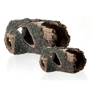 Aquarium Resin Wood Craft Decoration for Tank Landscape with Barrel Shape and Hiding Place Ornament