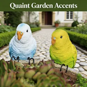 Realistic Parrot Long Tail Bird Statue Resin Hanging Ornament with Claws, Garden Yard Pot Branch Desktop Decoration Gift for Nature Lovers