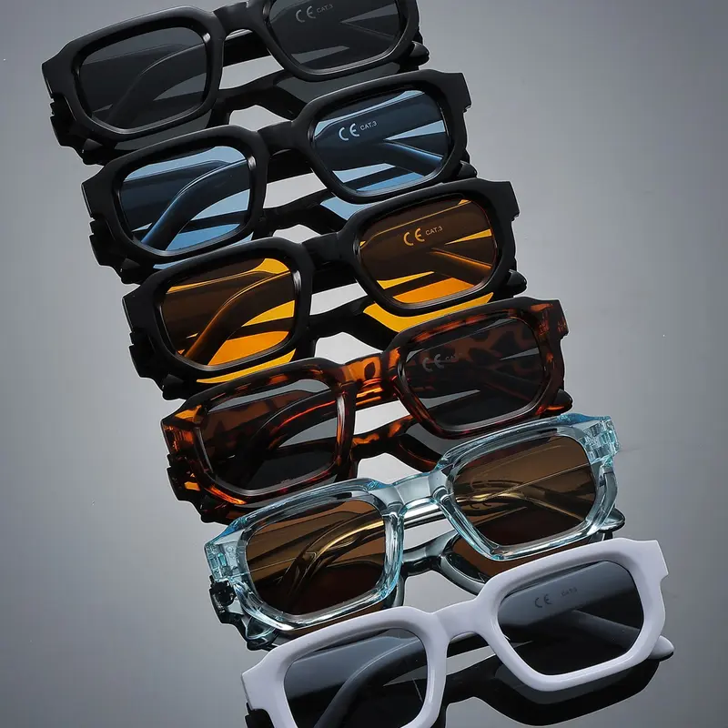 Unisex Simple Square-Frame Glasses Set, Decorative Lenses Included, Lightweight Durable Design for Daily Fashion Accessories, Casual Stylish Glasses