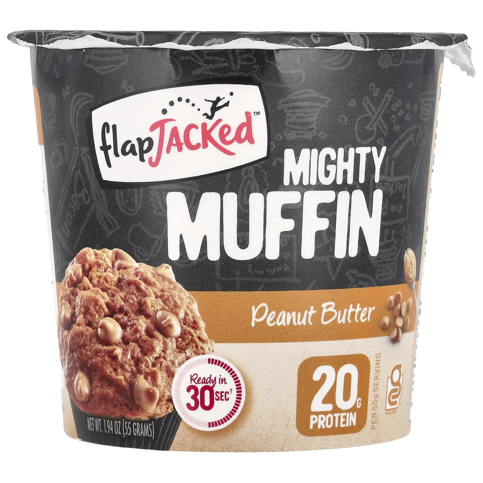 FlapJacked Mighty Muffin, Peanut Butter, 1.94 oz (55 g)