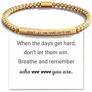 Veliora Gift B Dont Let The Hard Days Win Bracelet Inspirational Bracelets for Women Motivational Beaded Bracelets with Encouragement Card Anxiety Relief Items Inspirational Gifts for Women