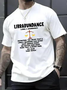 100% Cotton Unisex Librabundance - the belief that a Libras wardrobe can never T-Shirt, Men's Women's Shirt Top, Short Sleeve Tops Crewneck Tshirt