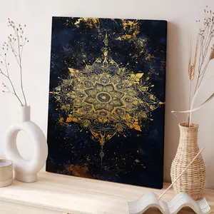 Mandala Pattern Canvas Painting with Frame, 1 Count Modern Art Decoration, Wall Art for Home Living Room Bedroom Office, Ornaments