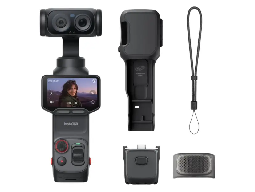 Insta360 Luna Ultra - 8K Vlogging Camera with Dual Leica Lenses, 12× Zoom, 1" Sensor, Detachable 2" Touchscreen, Triple AI Chip, Pocket Gimbal Camera for Vlog Photography-Cosmic Black