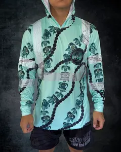 Crown Flower Lei Reflective Hoodie - Teal