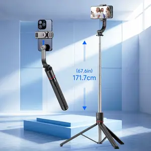 Portable Bluetooth-compatible Selfie Stick Tripod Holder, Remote Shutter, Fill Light, Extendable Wireless Remote, Retractable Phone Stand