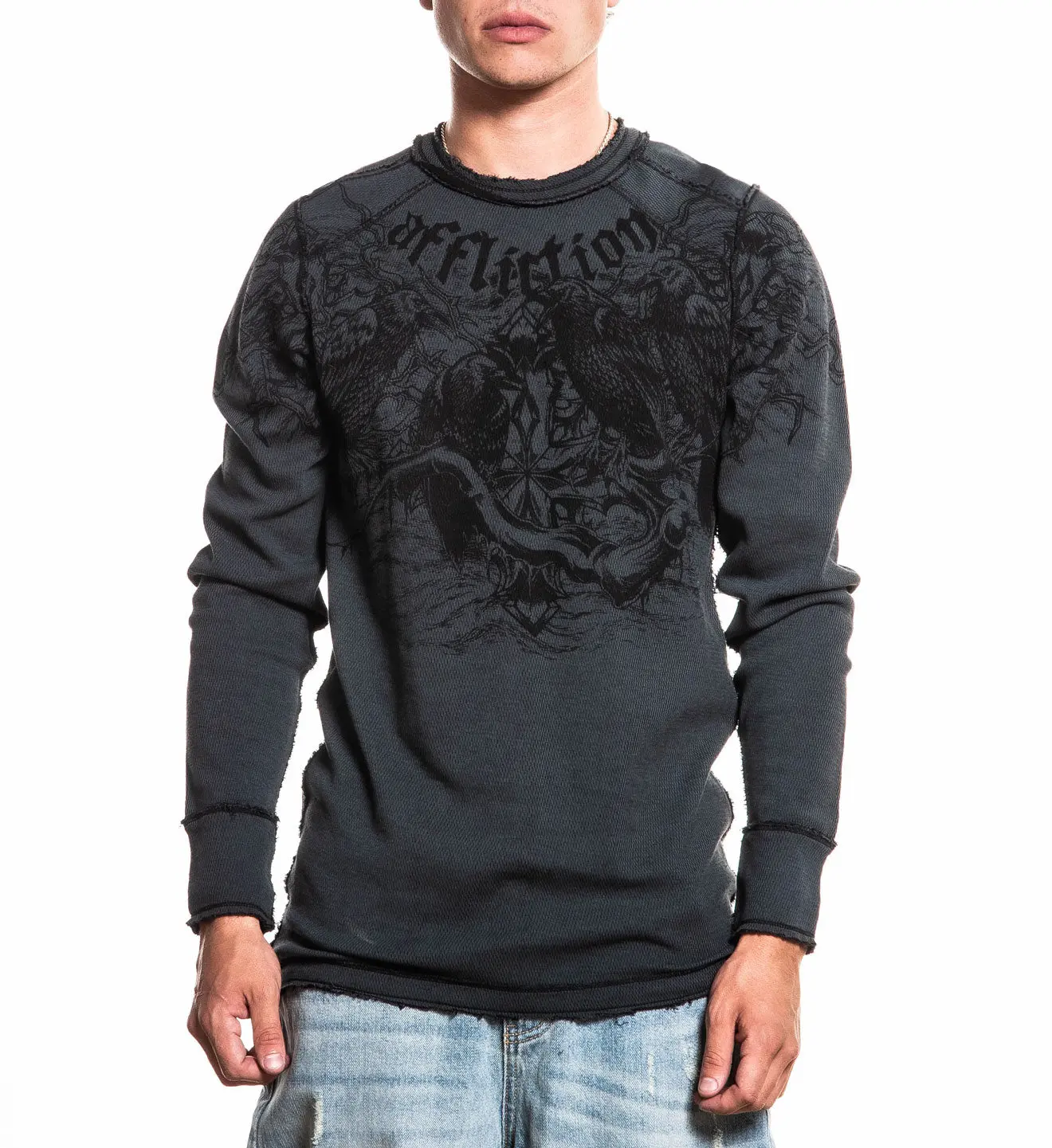 Affliction Men's Thermal Rev. Long Sleeve Shirt Superstition Affliction Men's Thermal Rev. Long Sleeve Shirt Superstition
