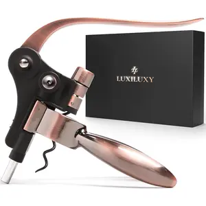 Wine Bottle Opener Corkscrew Wine Opener Set – Luxiluxy [2023 Upgraded, Does NOT Break!] Including Foil Cutter, Bottle Stopper, Opener Stand and Extra Spiral - Wine Opener Kit Luxiluxy