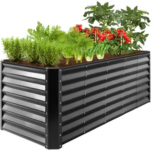 Best Choice Products 8x2x2ft Outdoor Metal Raised Garden Bed, Planter Box for Vegetables, Flowers, Herbs