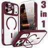 3-in-1 Shockproof Stand Protective Case for iPhone 18 Pro Max 18 17 16 15 14 13 12 11, with Screen Protector & Camera Lens Protector iPhone Case Cover