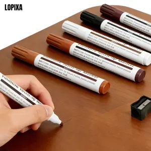 Lopixa Wood Furniture Repair Kit, Upgrade Wood Filler, Furniture Touch Up Markers with Wax Sticks, 6+6/10+10 counts Floor Touch Up kit for Scratches, Cracks, Hole, Laminate, Table, Bedposts