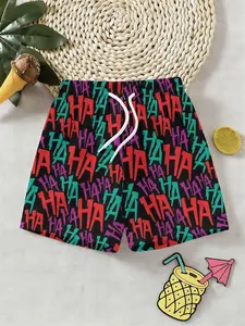 Boys Bottom Colorful 3D Printed Shorts, Summer Fashion Outdoor Sports Beach Pants, Breathable Comfortable Kids' Trunks