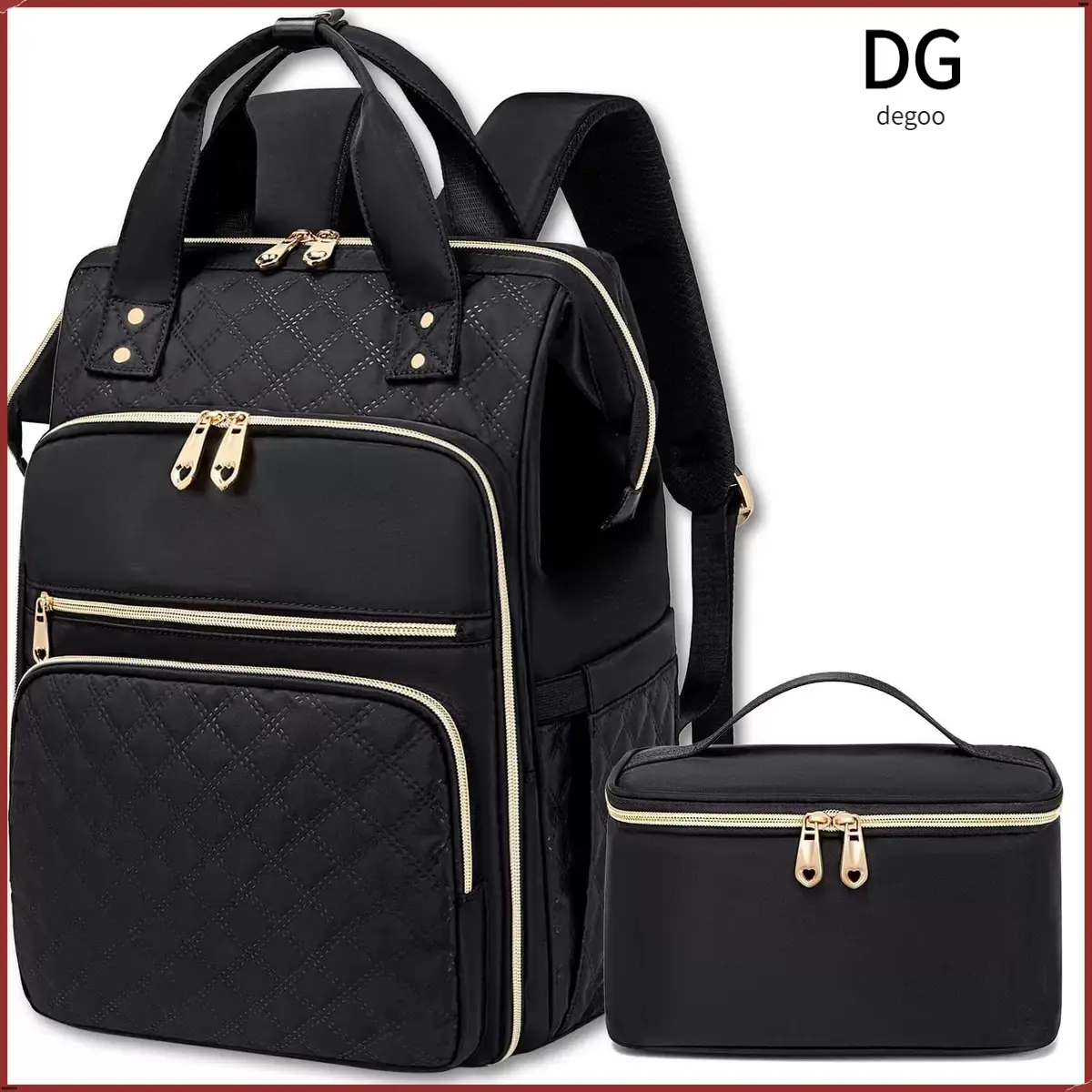 Luxury Quilted Diaper Bag Backpack for Moms, Waterproof & Lightweight Multifunctional Mommy Bag for Travel with Large Capacity and Storage Pouch, Lightweight Mommy Bag, Multifunctional Diaper Bag