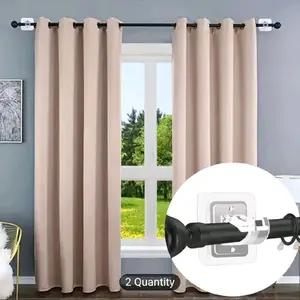 No Drill Curtain Rod Brackets Adhesive Hooks Heavy Duty 2 or 4 Pack Basket Lightweight Plastic