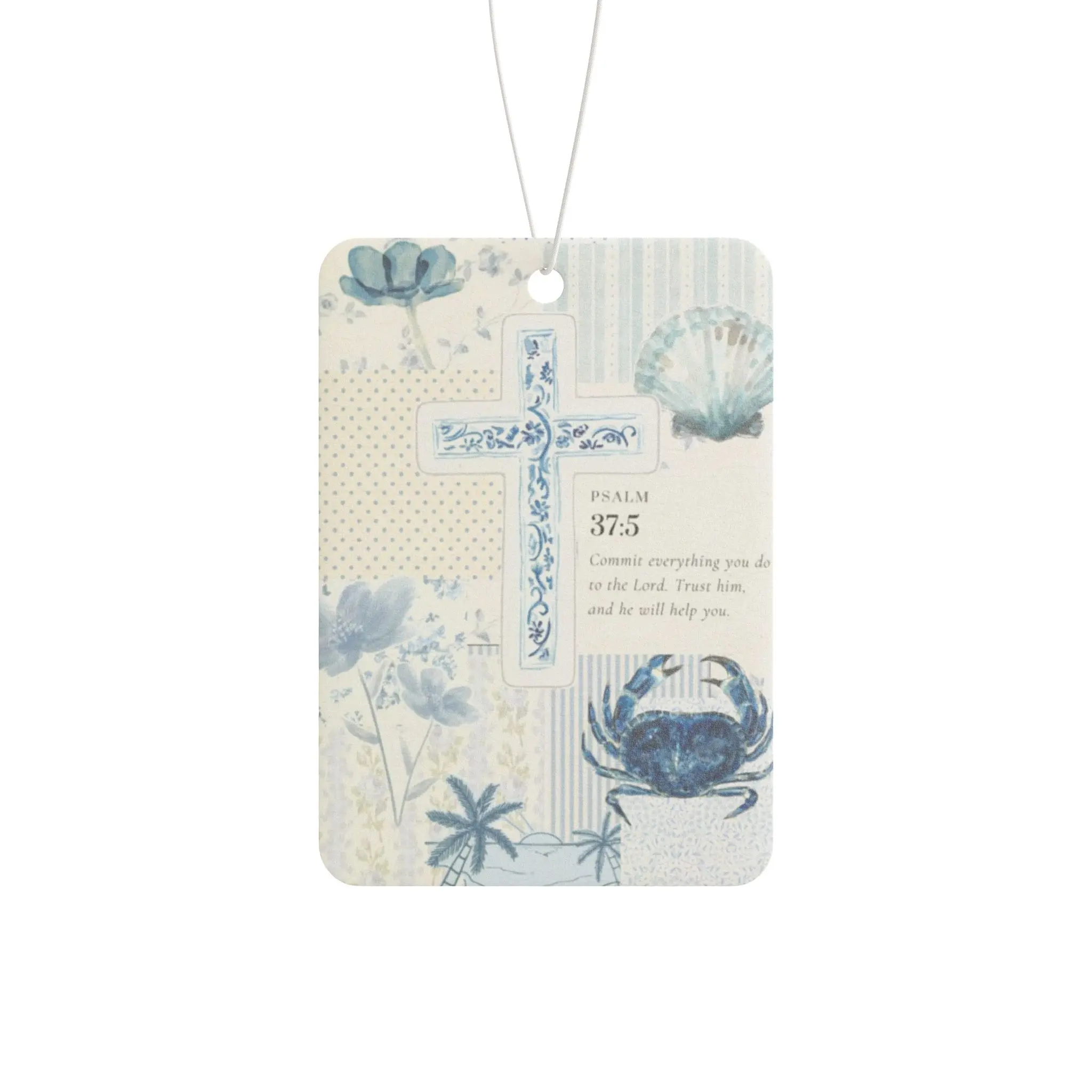 3pcs Commit Everything You Do To The Lord Trust Him And He Will Help You Cute Bible Summer Ocean Blue Coquette Girl Freshie Car Air Freshener Hanging Car Decoration