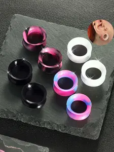 8pcs Silicone Ear Stretcher and Tunnels: Double Flared Plug Piercing Earrings Stretcher Gauges 6-25mm Body Jewelry