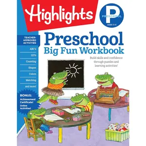 Big Fun Workbook: 256-Page  Activity Book Full of  Math, Language Arts, Writing Practice, Shapes Practice, Puzzles and More (Highlights(TM) Big Fun Activity Workbooks) - Paperback