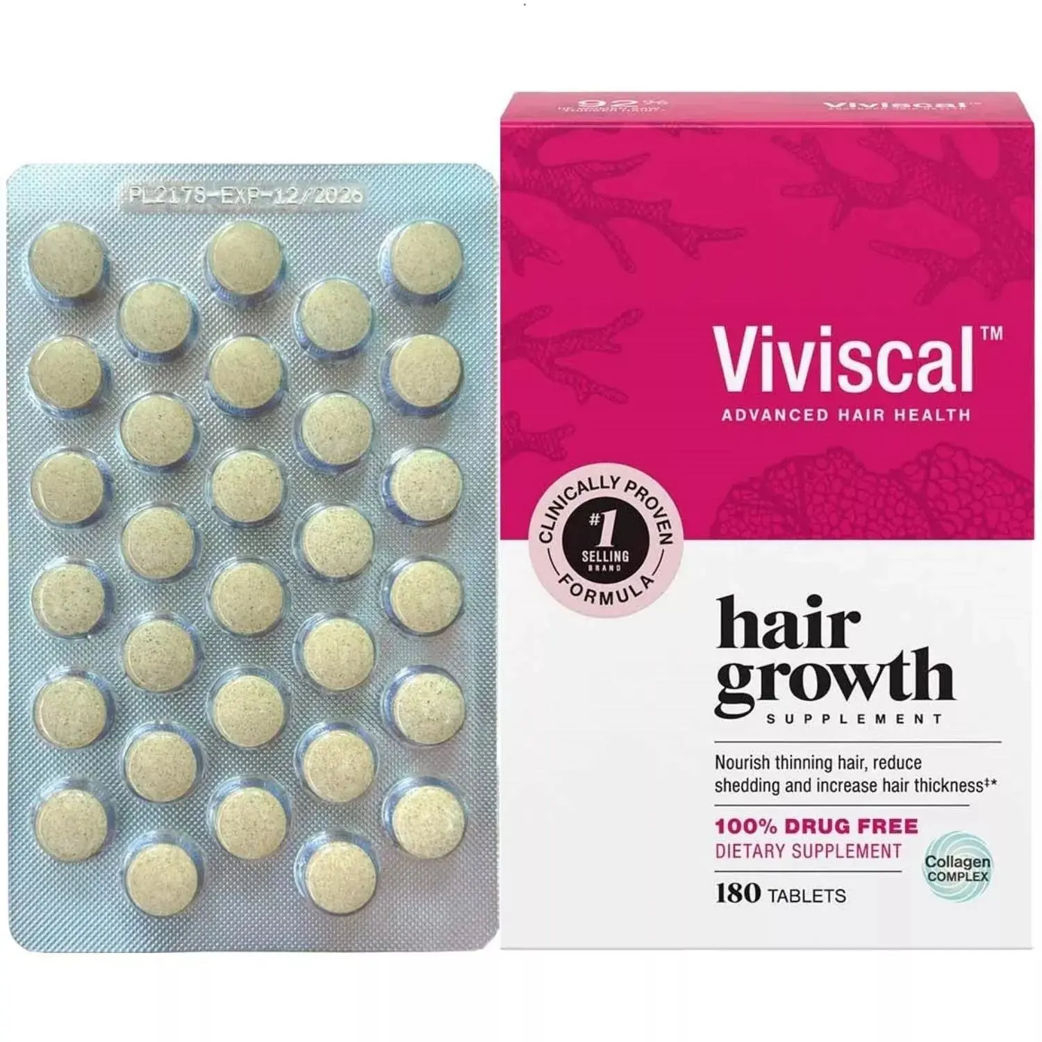 Viviscal Hair Growth Supplements for Women, 180 Tablets