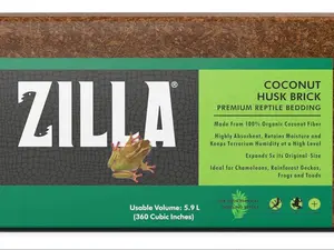 Zilla Coconut Husk Brick, Organic Bedding for Reptiles, Made with Coconut Fiber, Ideal for Tropical Habitats and Egg Incubation