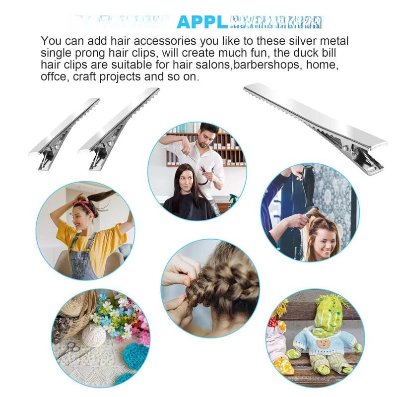 70 Pcs Alligator Hair Clips 3 Sizes 3.9 2.2 1.8 inch Silver Metal Hair Bow Clips for Women DIY Accessories Salon Hair Grip Bows Making Crafts