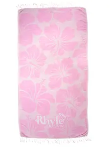 Rhyle Swim Beach Towel Pink with Pink Flowers