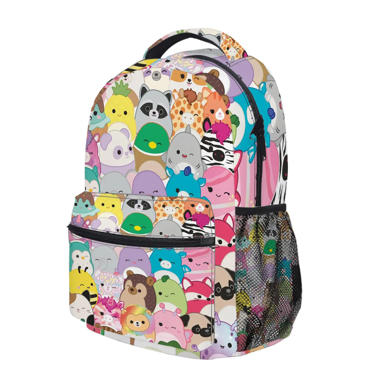 Squishmallows Y2K Fashion School Backpack for Teen Girls, Cute Cartoon Aesthetic Student Bookbag with Padded Shoulder Straps, Large Capacity Casual Daypack and Travel Bag for Kids L-160